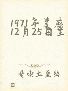 1971年农历12月25日生辰八字