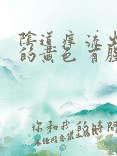阴道痒 流出来的黄色 有腥臭味