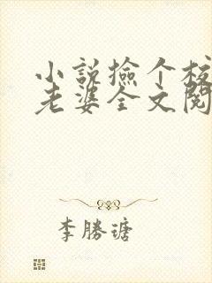 小说捡个校花做老婆全文阅读