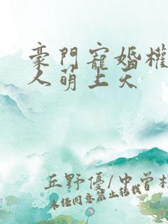 豪门宠婚权少夫人萌上天 豪门宠婚权少夫人萌上天
