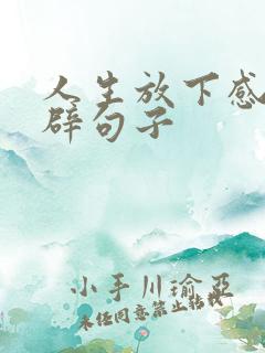 人生放下感悟精辟句子
