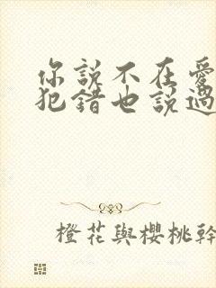 你说不在爱情里犯错也说过永远爱我是什么歌 你说不在爱情里犯错也说过永远爱我是什么歌
