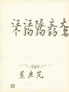汪汪队立大功各个狗狗的名字