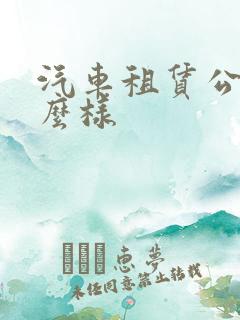 汽车租赁公司怎么样