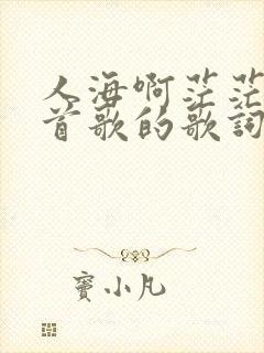 人海啊茫茫是哪首歌的歌词