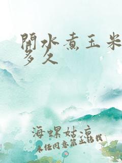 开水煮玉米要煮多久
