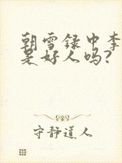 朝雪录中李牧云是好人吗?