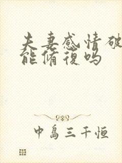 夫妻感情破裂还能修复吗