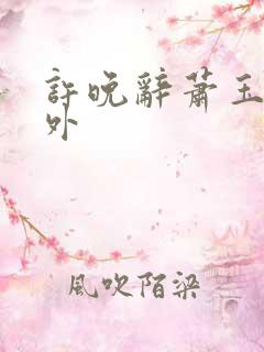 许晚辞萧玉衍番外