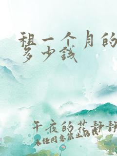 租一个月的车要多少钱