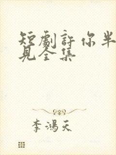 短剧许你半生不见全集