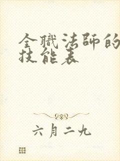 全职法师的全部技能表