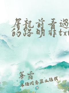 屠龙前看过龙族的路明非txt