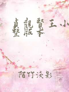 贞观贤王小说完整版本