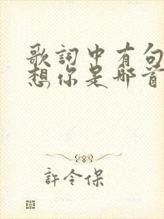 歌词中有句想你想你是哪首歌