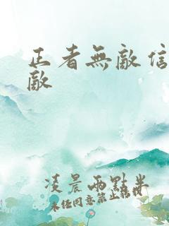 正者无敌信者无敌