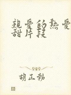 亲爱的热爱的高甜片段