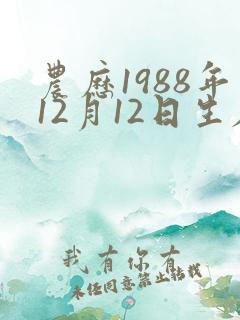 农历1988年12月12日生辰八字