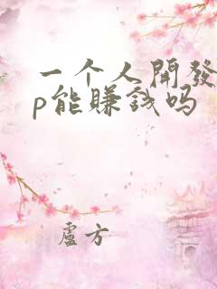 一个人开发app能赚钱吗