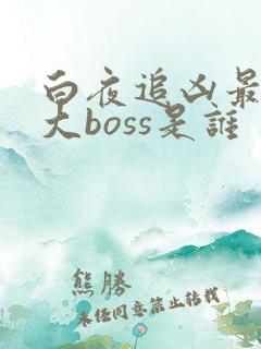 白夜追凶最后的大boss是谁 白夜追凶最后的大boss是谁