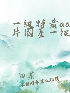一级特黄aa大片国产一级