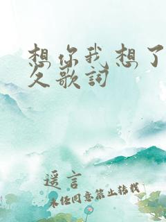 想你我想了那么久歌词
