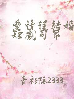 爱情从结婚开始短剧司昂