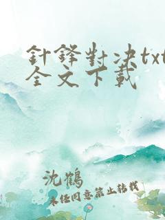 针锋对决txt全文下载 针锋对决txt全文下载
