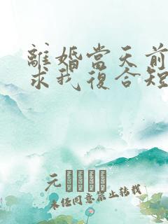 离婚当天前夫跪求我复合短剧女主角