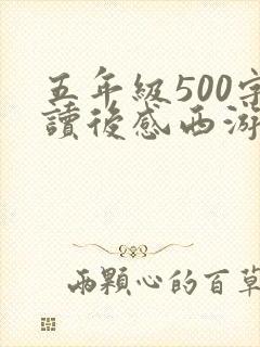 五年级500字读后感西游记