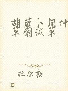 胡萝卜用什么除草剂灭草