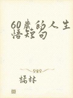 60岁的人生感悟短句