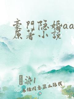 豪门隐婚aa制原著小说