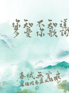 你知不知道我有多爱你歌词是哪首歌