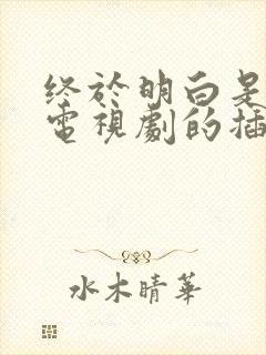 终于明白是哪部电视剧的插曲