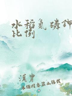 水稻氮磷钾最佳比例