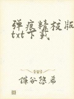 弹痕精校版原著txt下载