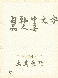 日韩中文字幕精品人妻