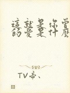 这就是你曾经说的爱是什么歌