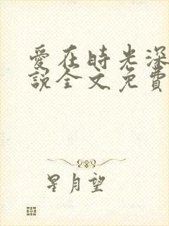 爱在时光深处小说全文免费阅读