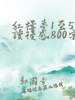 红楼梦1至5回读后感800字