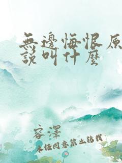 无边悔恨原著小说叫什么