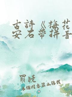 古诗《梅花》王安石带拼音版