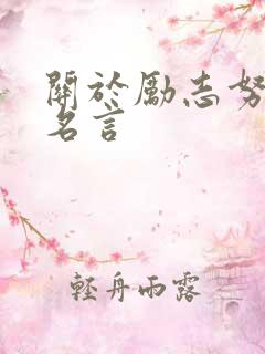 关于励志努力的名言