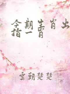 今期生肖出风头指一肖