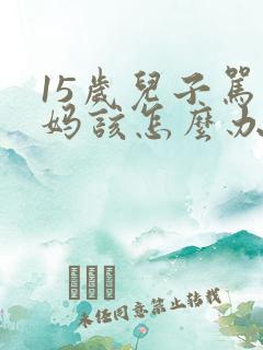15岁儿子骂妈妈该怎么办