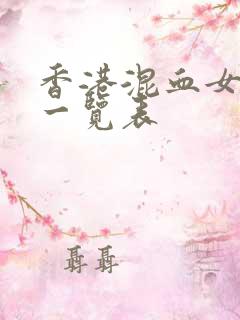 香港混血女演员一览表