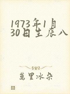 1973年1月30日生辰八字