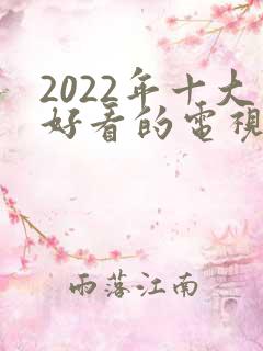 2022年十大好看的电视剧