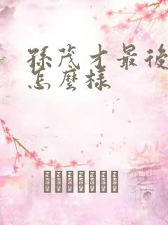 孙茂才最后结局怎么样